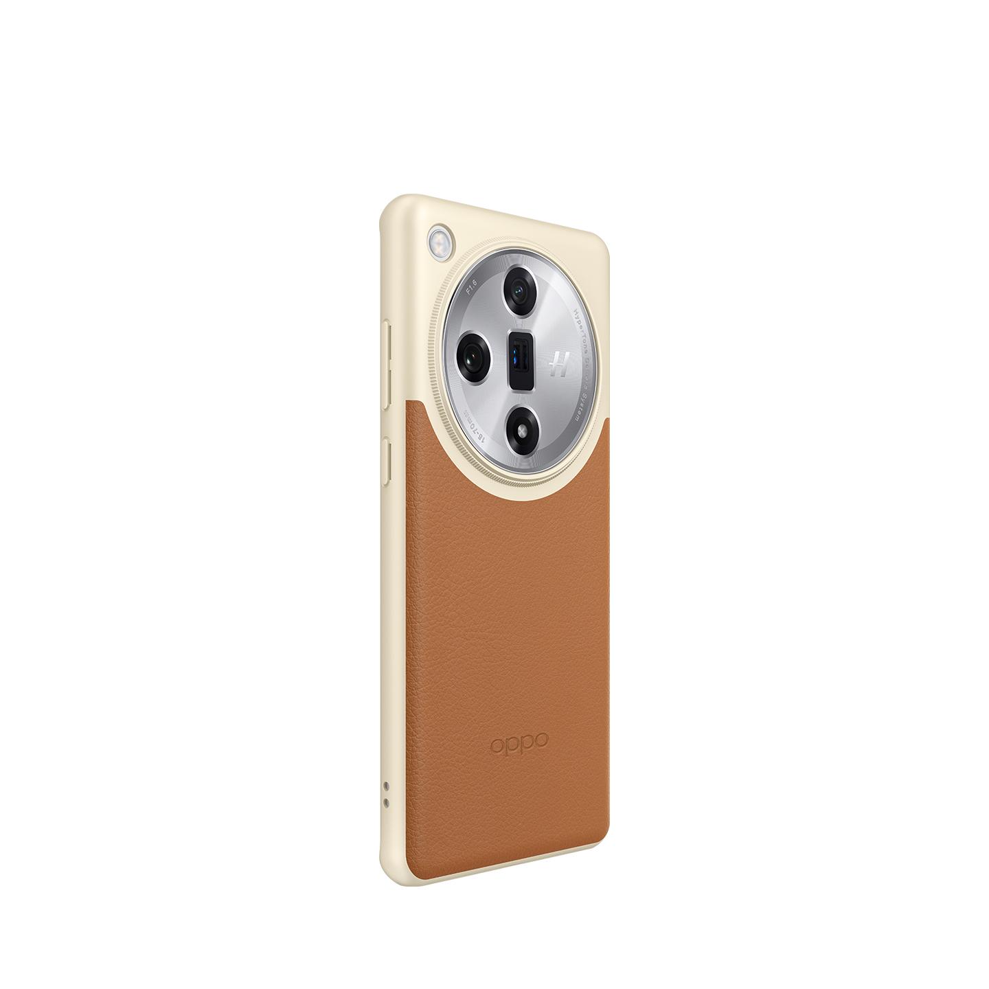 OPPO Find X7 素皮拼接全包保护壳 胡杨沙棕
