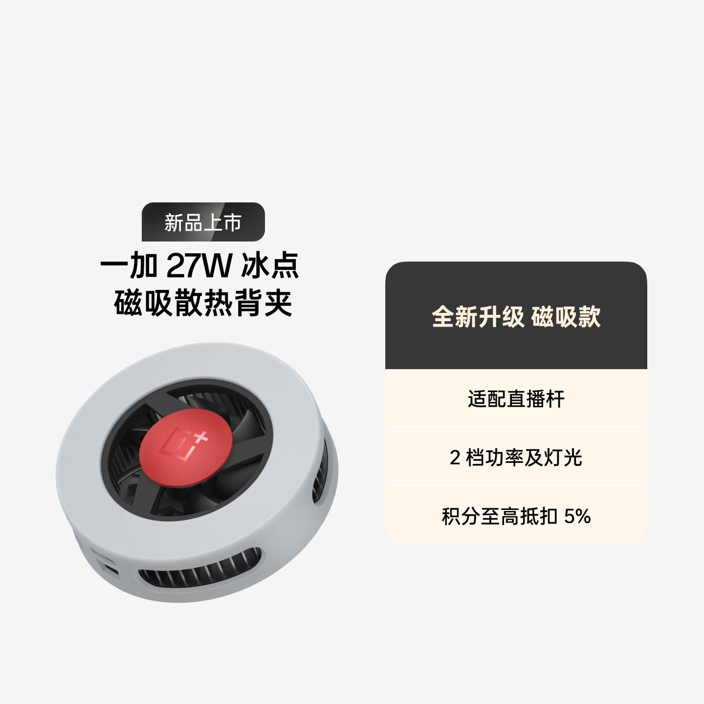 一加 27W 冰点 磁吸散热背夹 霜岩灰