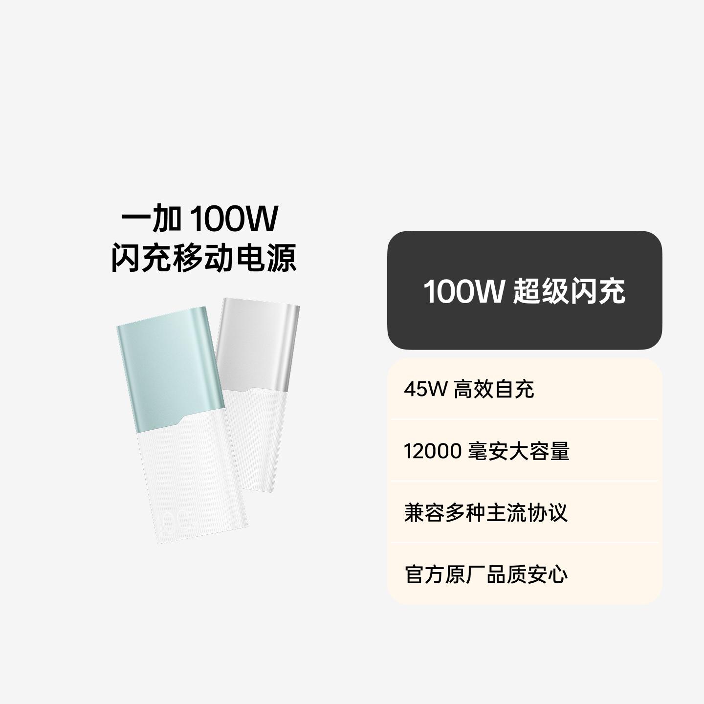 一加 100W 超级闪充移动电源 碧云绿