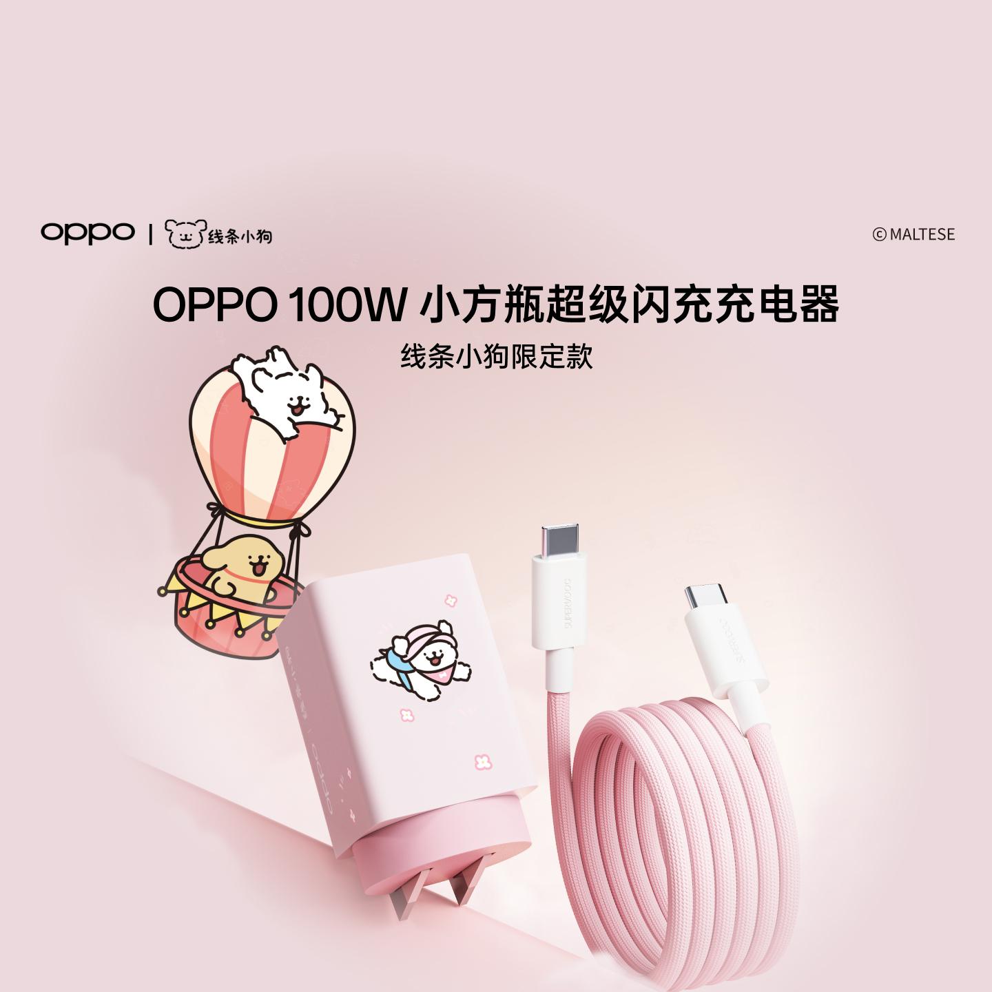 OPPO 100W 小方瓶超级闪充氮化镓充电器 套装 线条小狗款