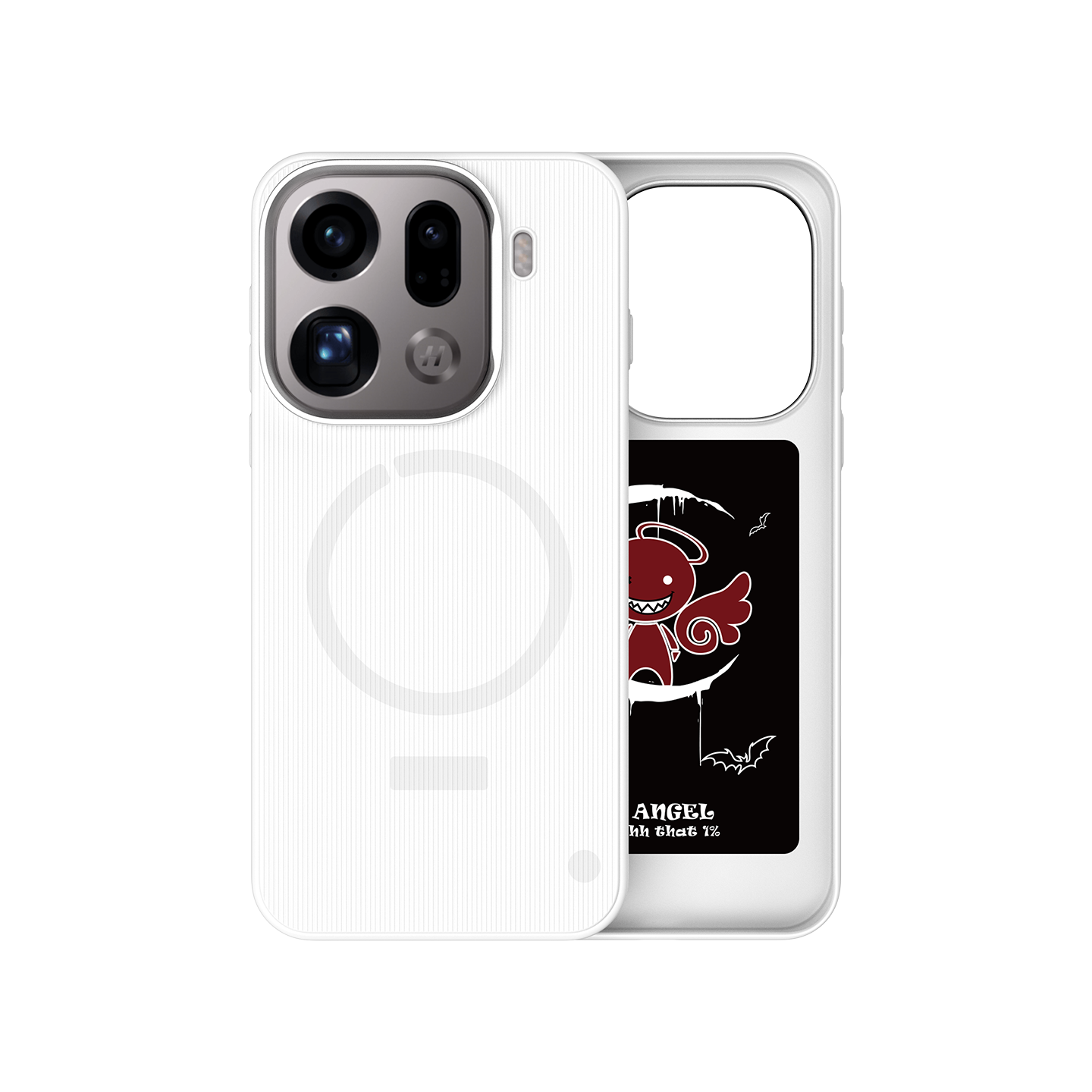 趣装倍系列 OPPO Find X9 Pro 手机壳 长虹纹PP磁吸 · 白壳银圈