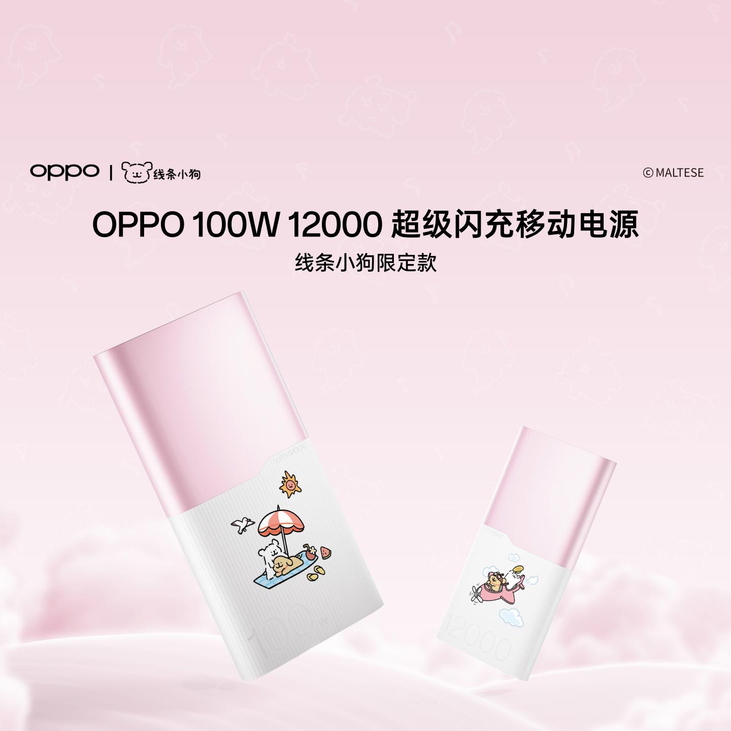 OPPO 100W 超级闪充移动电源 12000 3C 认证 线条小狗限定款