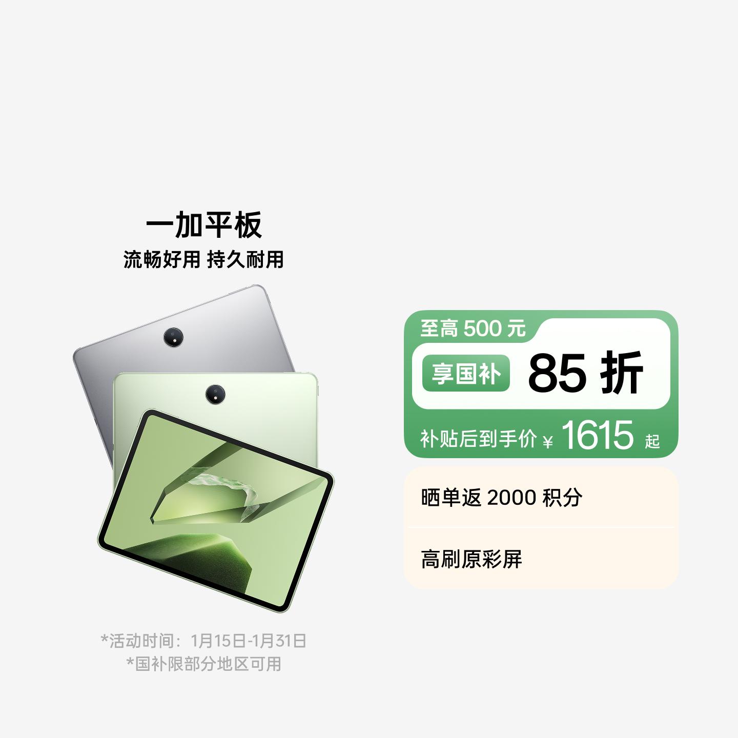 一加平板 苔原绿 8GB+256GB 官方标配