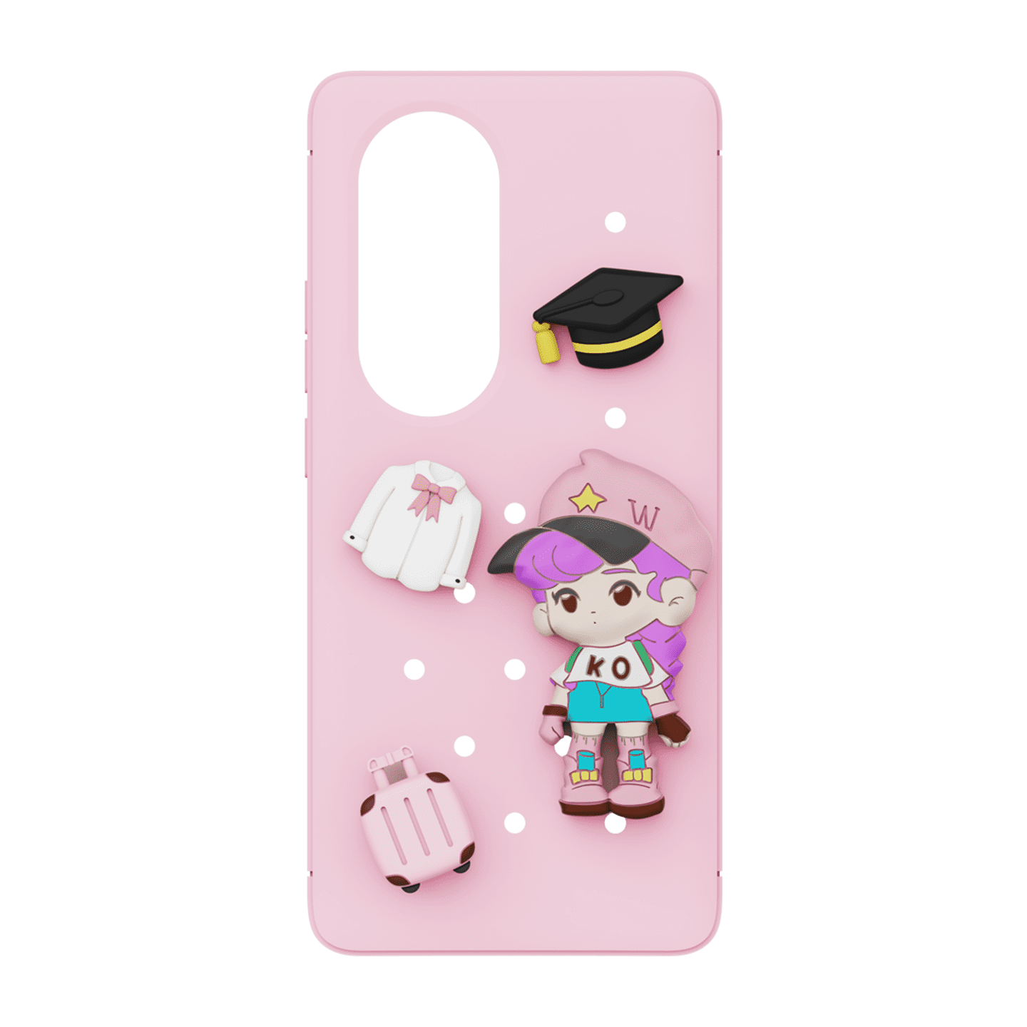 【秒杀】Designed for OPPO Reno10系列 洞洞壳-「灿烂时光」主题  OPPO Reno10 Pro 乐心女孩 粉色