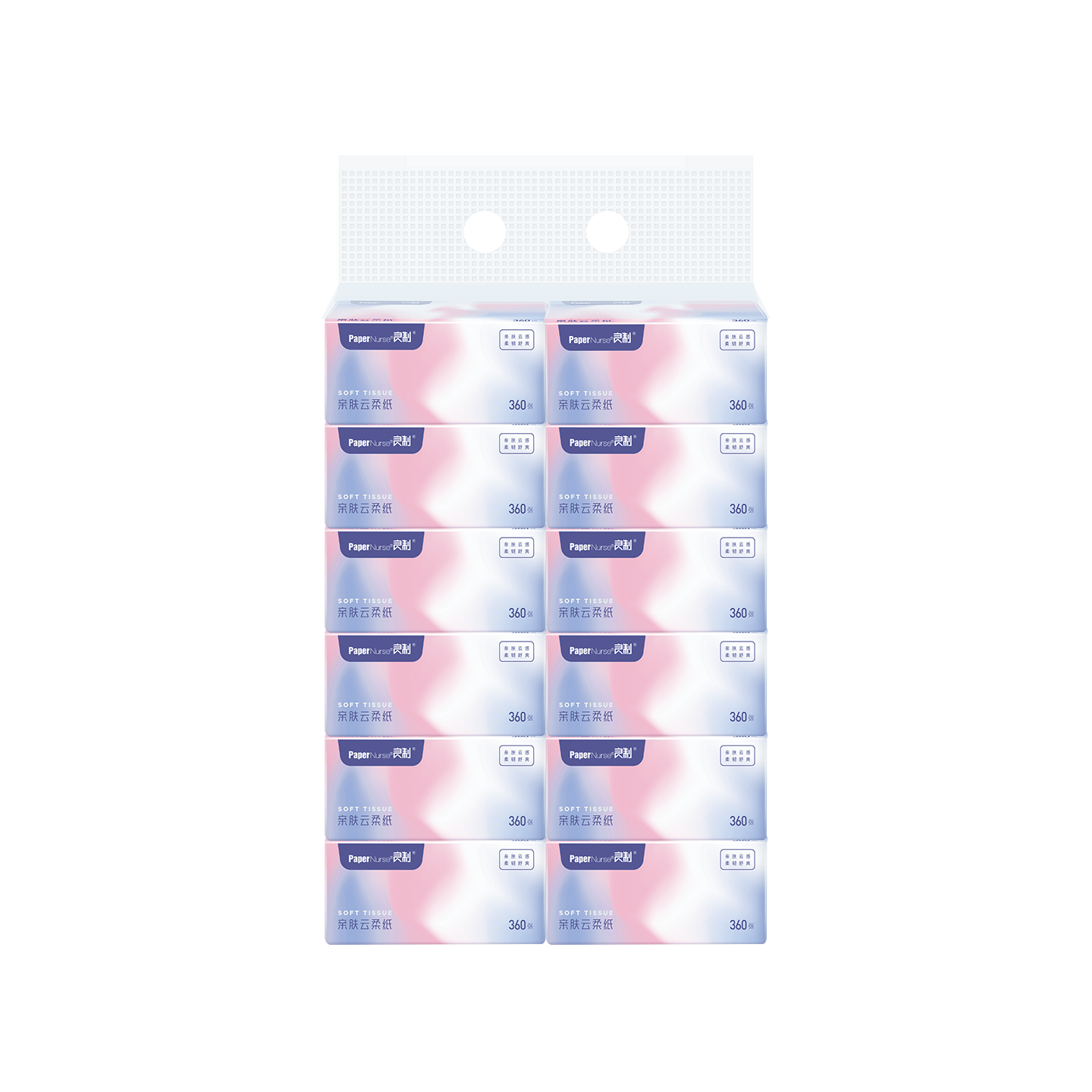 Papernurse良制 亲肤云柔面巾纸 白色 12包